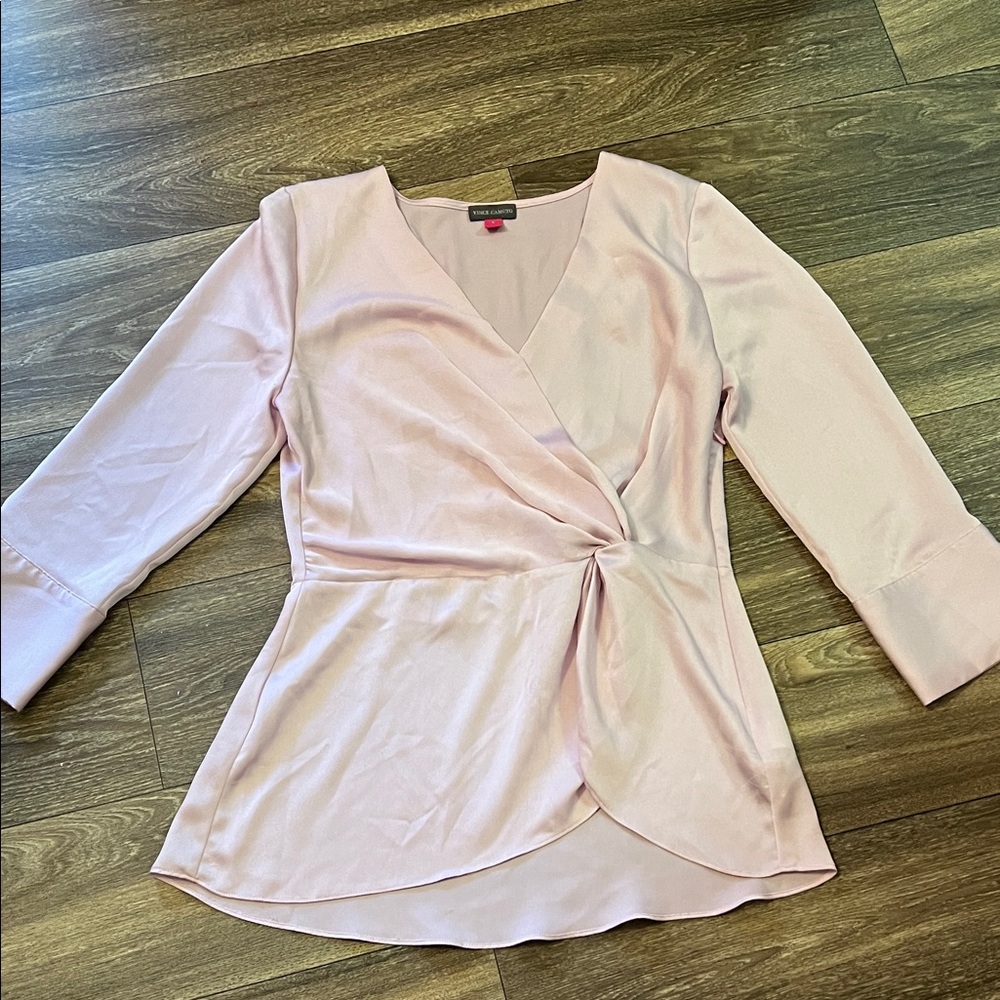 Vince Camuto Blush Pink Wrap Blouse